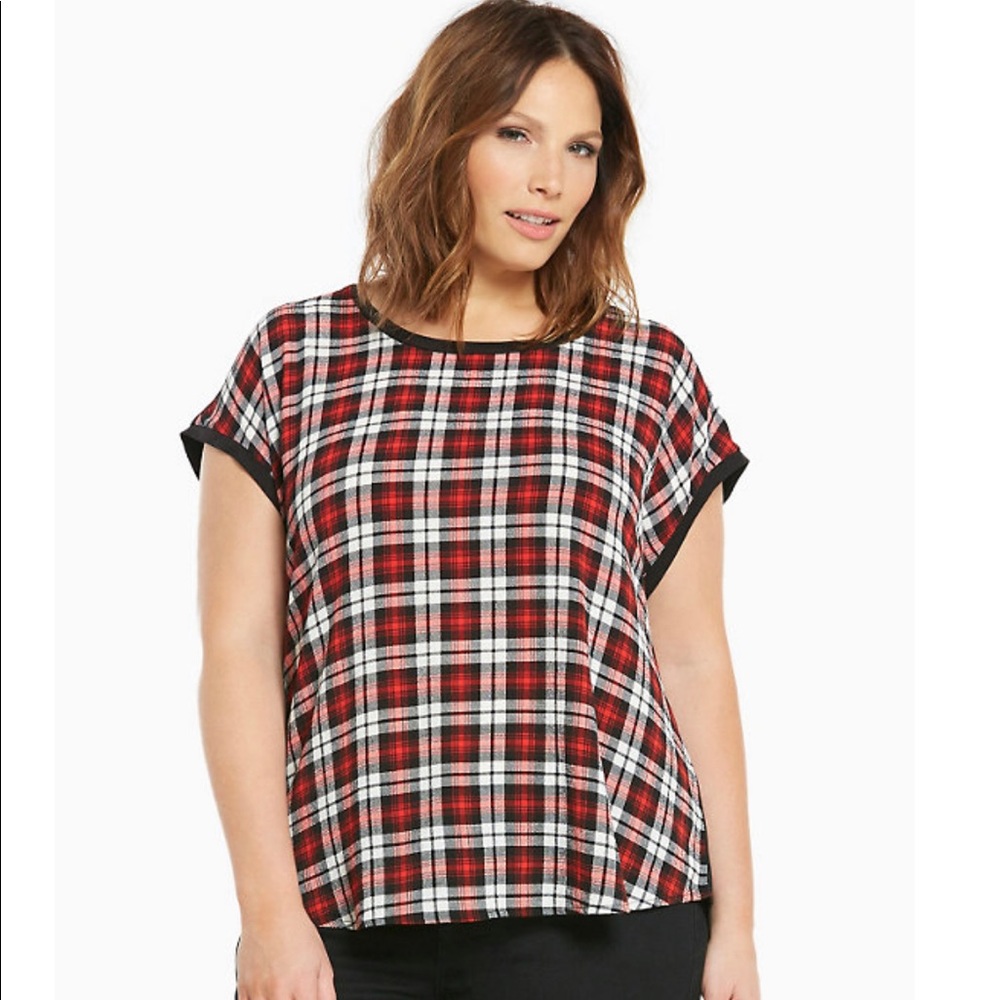 TORRID Red & Black Plaid Top